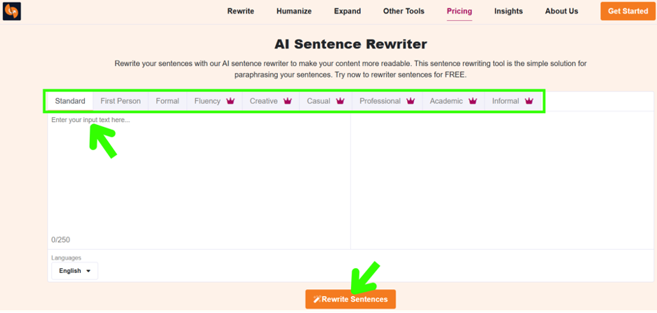 AI Sentence Rewriter