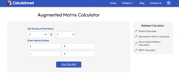 Augmented Matrix Online Calculator