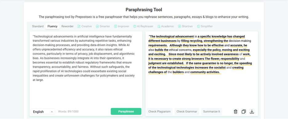 Paraphrasing Tool