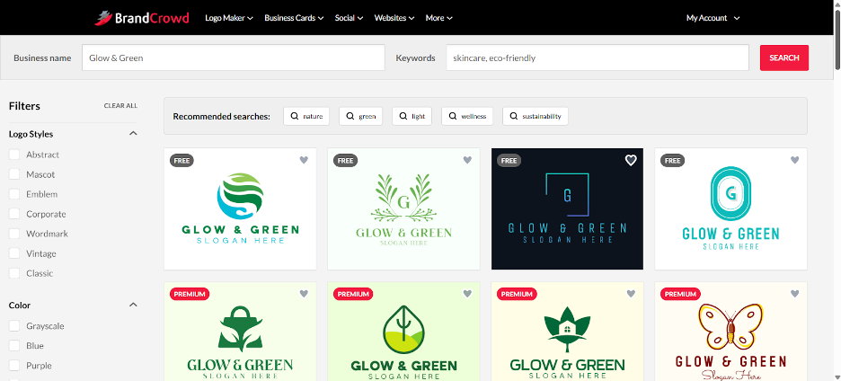 BrandCrowd Pick a Template