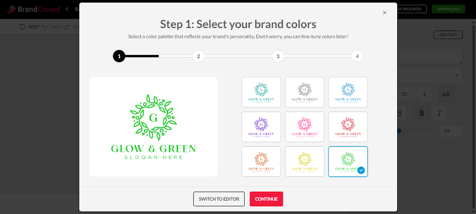 BrandCrowd Select Brand Colors